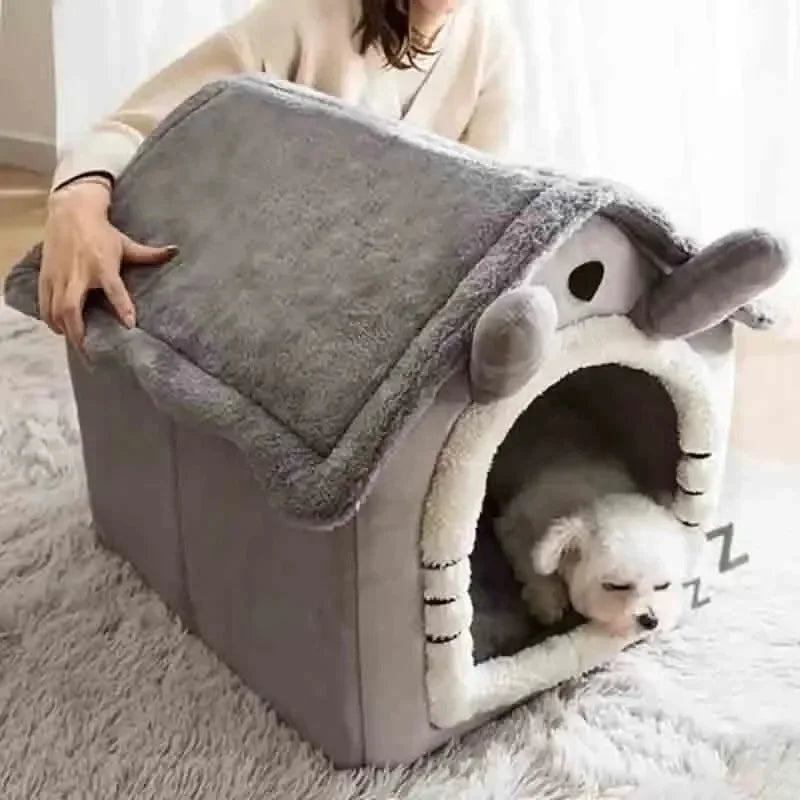 Panier - Tente Maison Douillette pour Chien & Chat — Coussin Lavable | 4 Saisons