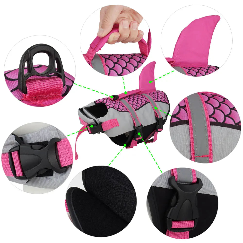 Veste de Plage & Piscine pour Chien Aquatique — Motif Écailles Requin