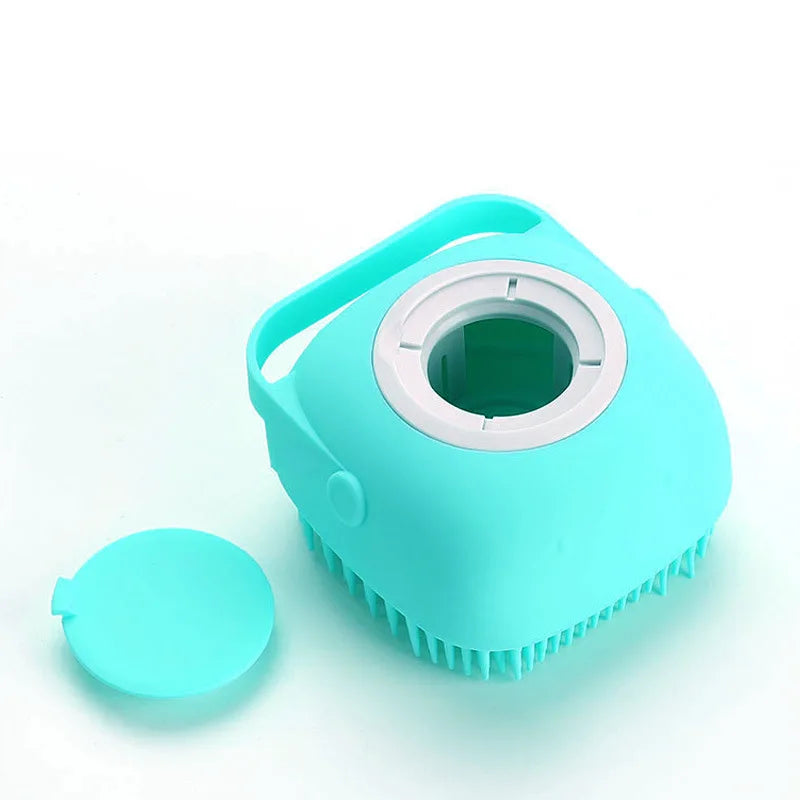 Brosse de Bain en Silicone pour Chien — Avec Réservoir de Shampoing