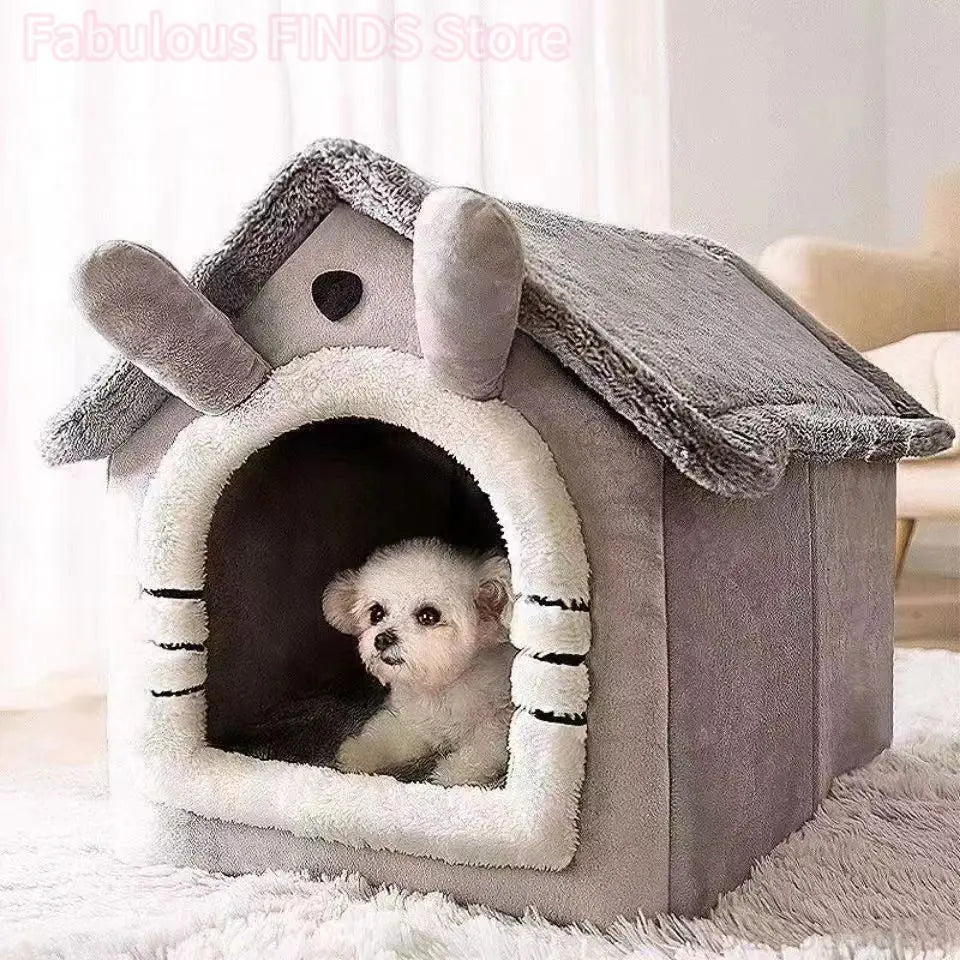 Panier - Tente Maison Douillette pour Chien & Chat — Coussin Lavable | 4 Saisons