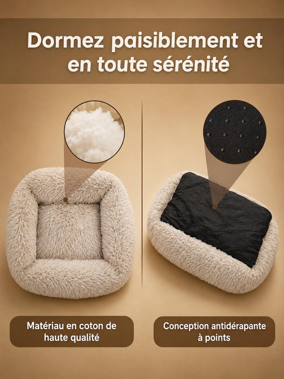 Panier Lit Douillet pour Chien & Chat — Coton Lavable | Toutes Tailles