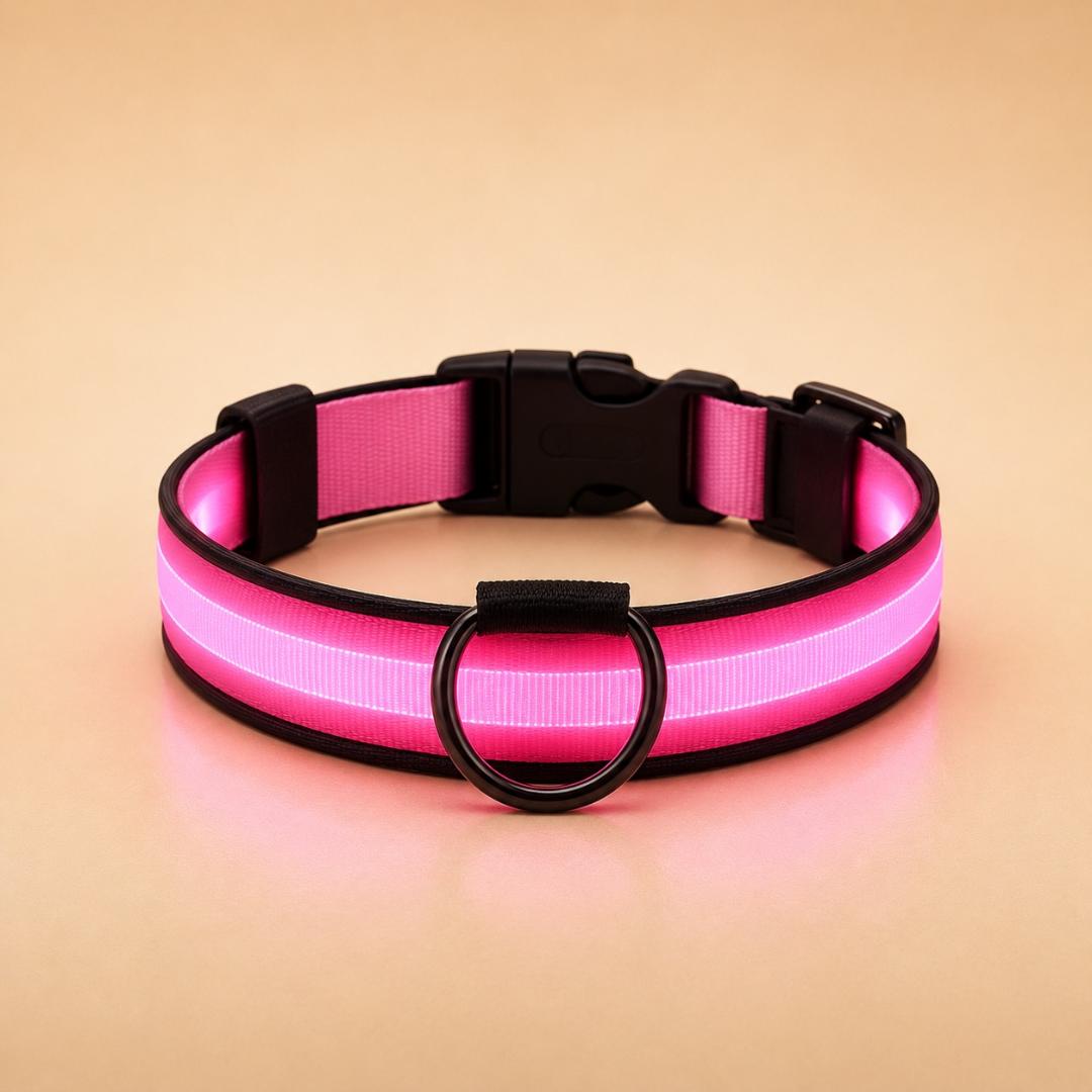 Collier LED Réfléchissant pour Chien — Sécurité Nocturne*