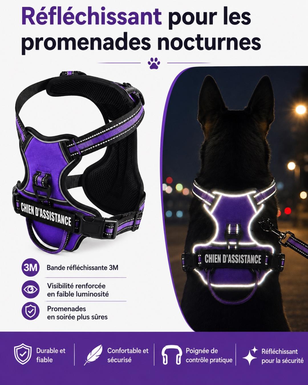 Harnais Réfléchissant Personnalisable pour Chien