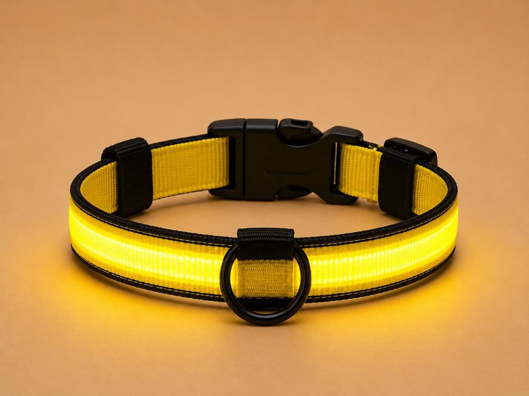 Collier LED Réfléchissant pour Chien — Sécurité Nocturne*