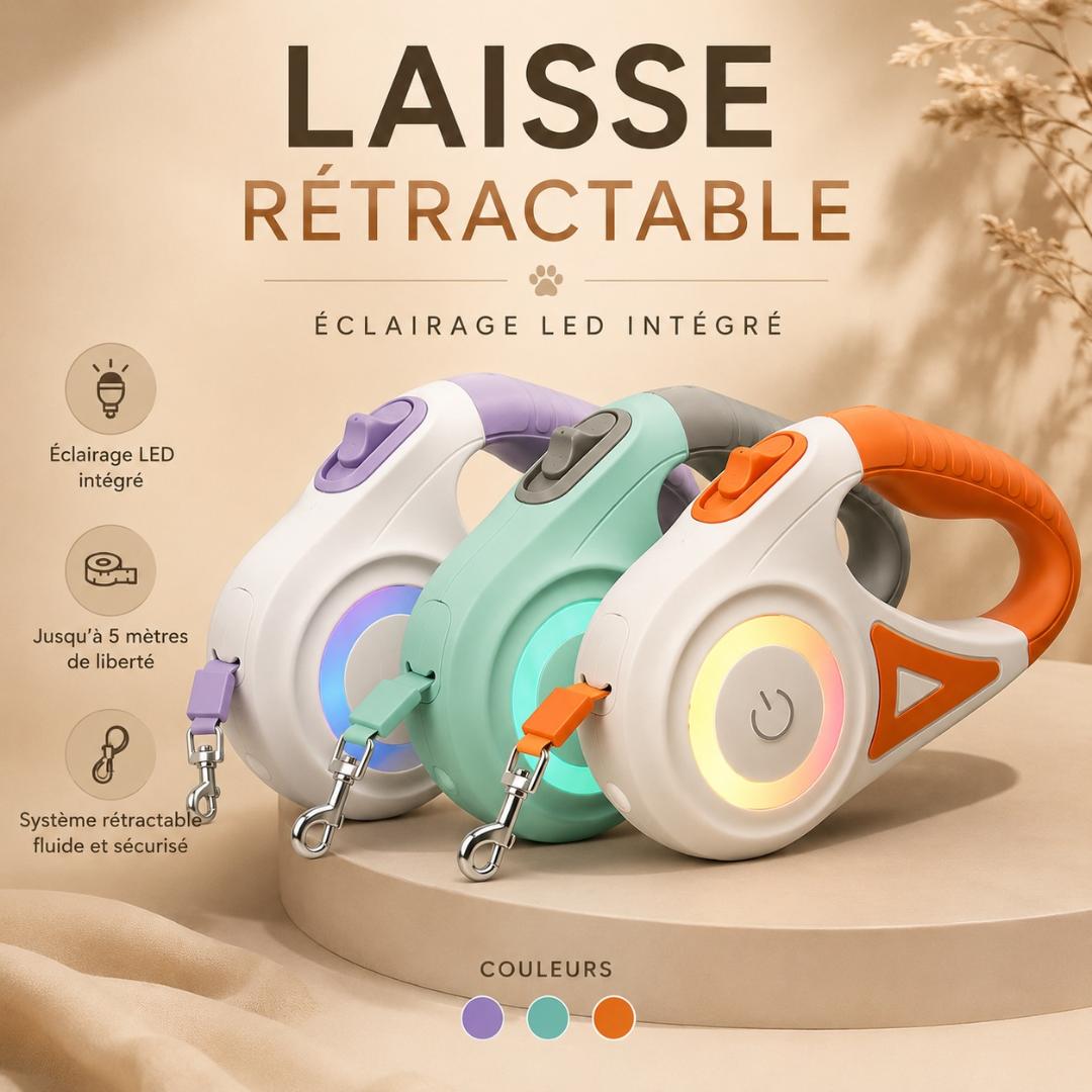 Laisse LED Rétractable