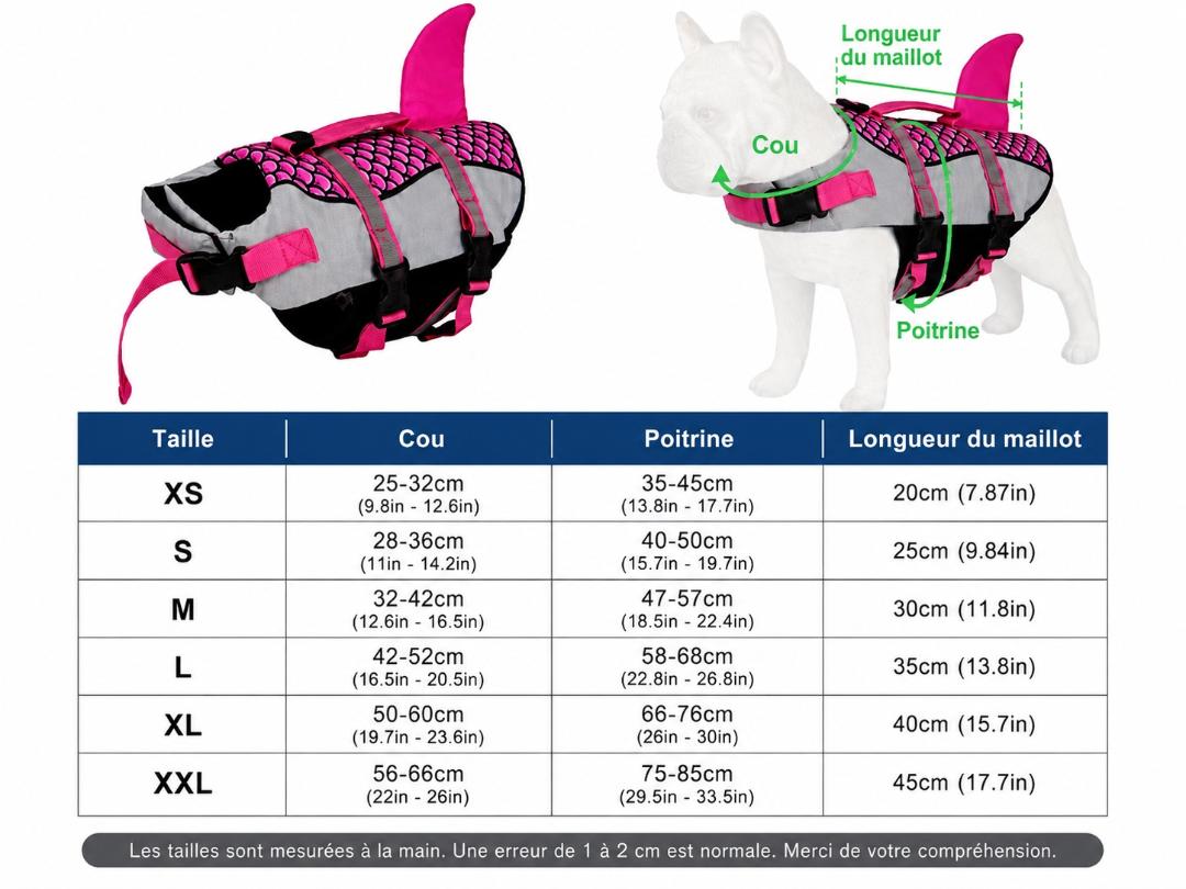 Veste de Plage & Piscine pour Chien Aquatique — Motif Écailles Requin